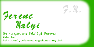 ferenc malyi business card